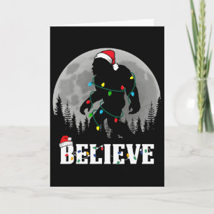 Tarjeta Luces de Navidad de Santa Bigfoot Divertidas Bel S