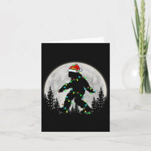 Tarjeta Luces de Navidad de Santa Bigfoot Rock Divertido S