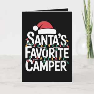 Tarjeta Luces De Navidad Del Campista Favorito De Santa Go