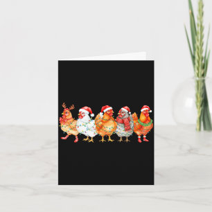 Tarjeta Luces de Navidad divertidas de pollo granja animal