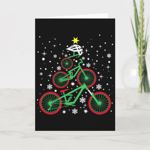 Tarjeta Luces de Navidad en bicicleta de montaña Navidad