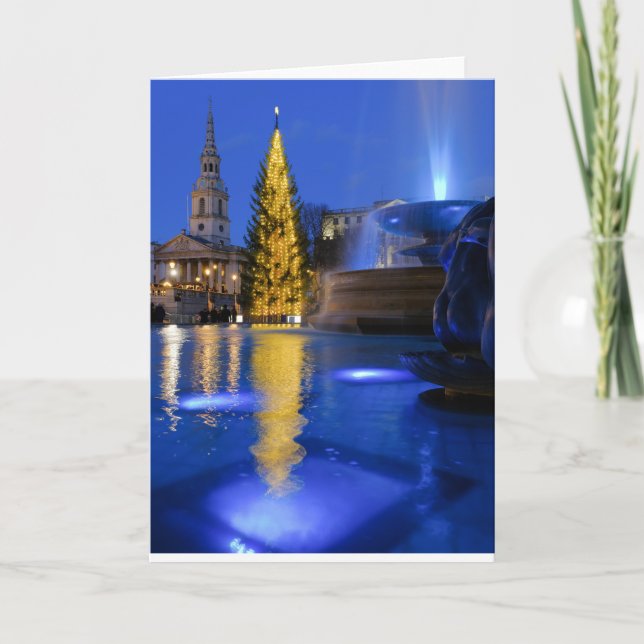 Tarjeta Luces de navidad en Trafalgar Square, Londres Rein (Anverso)