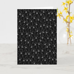 Tarjeta Luces de Navidad Negras y Blancas con Estilo