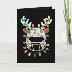 Tarjeta Luces de Navidad para Casco de Fútbol Reno Navidad