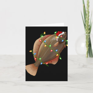 Tarjeta Luces de Navidad para Mujeres Gorro de Santa Pez L