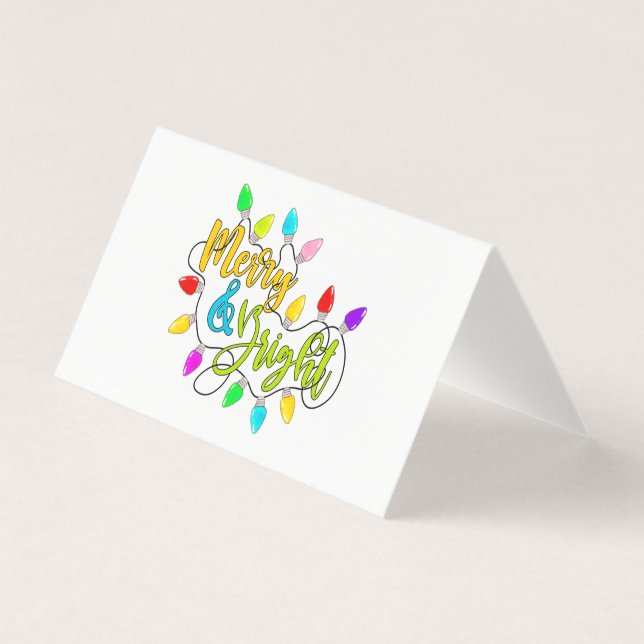 Tarjeta *~* Luces de Navidades coloridas y merry y brillan (Anverso)