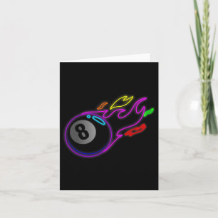 Tarjeta Luces De Neón Coloridas Ocho Ball Billiards Pool M