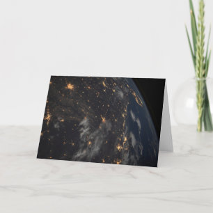 Tarjeta Luces De Noche En El Planeta Tierra