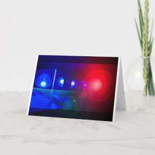 Tarjeta luces de policía rojas y azules