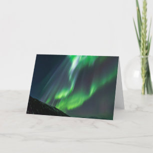 Tarjeta Luces del Norte brillando   Norte de Islandia