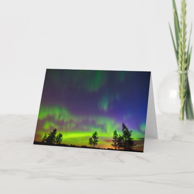 Tarjeta Luces del Norte | Manitoba Canadá (Anverso)