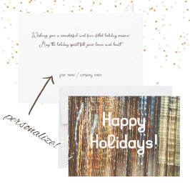 Tarjeta Luces retro Felices vacaciones