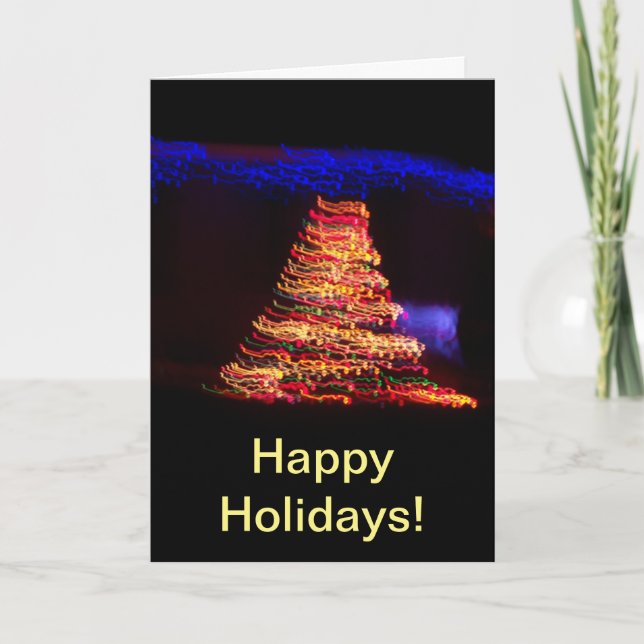 Tarjeta Luces surrealistas del árbol de Navidad (Anverso)