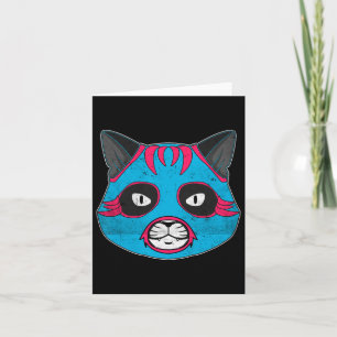 Tarjeta Lucha libre un gato usa máscara de lucha de Luchad