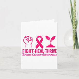 Tarjeta Lucha Sana Prospera Conciencia del Cáncer de Mama 