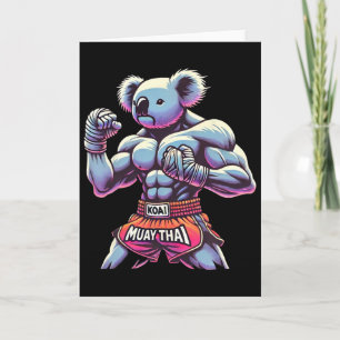 Tarjeta Luchador de Kickboxing de Koala de Muay Thai Diver