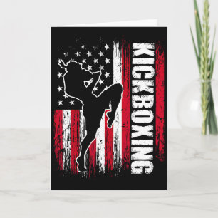 Tarjeta Luchador de Kickboxing de la bandera estadounidens
