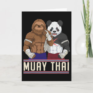 Tarjeta Luchador de Kickboxing de Panda Perezoso de Muay T