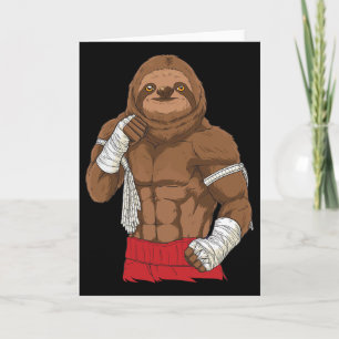 Tarjeta Luchador de Kickboxing Perezoso de Muay Thai
