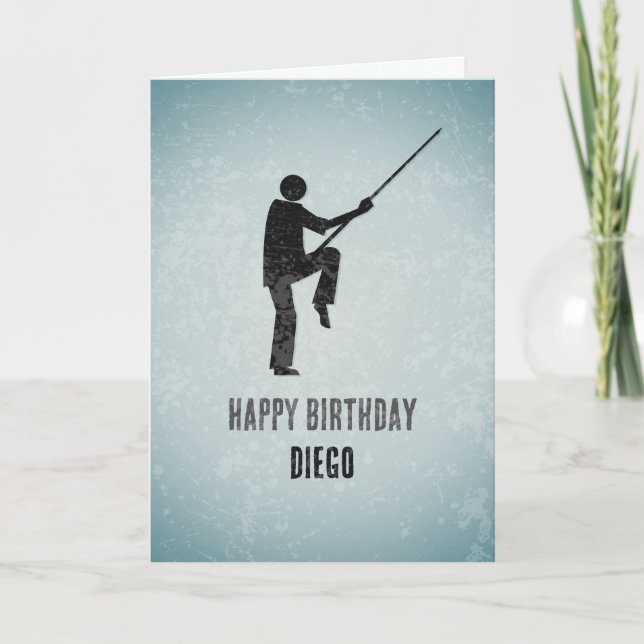 Tarjeta Luchador de Kung Fu - Artes marciales - Tema depor (Anverso)