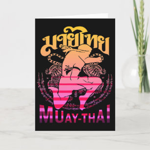 Tarjeta Luchador de Muay Thai Vintage Tailandia Boxeo Tail