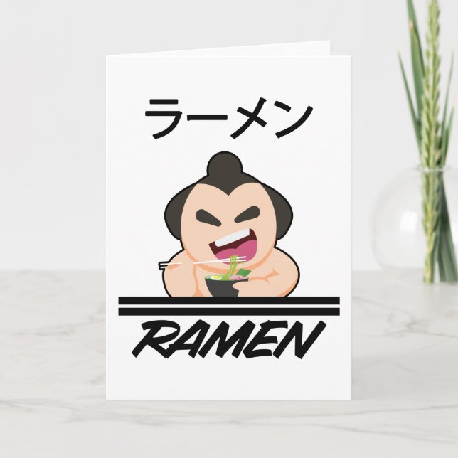 Tarjeta Luchador de sumo de fideos Anime Manga Diversión J (Anverso)