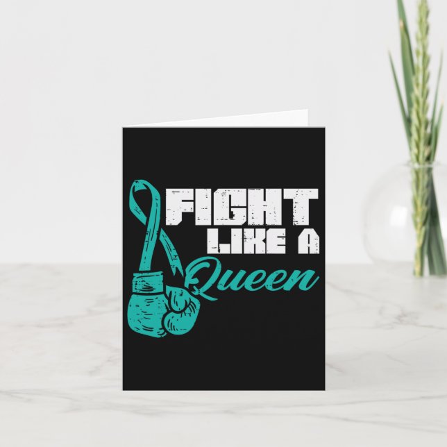 Tarjeta Luchar Como La Reina Verde azulada Guantes De Boxe (Anverso)