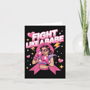 Tarjeta Luchar Como Un Ganador Del Cáncer De Mama De Boxeo