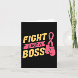 Tarjeta Luchar Como Un Jefe De Cinta Rosa Boxear El Cáncer