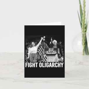 Tarjeta Luchar Contra La Oligarquía Bernie Sanders Y Aoc L