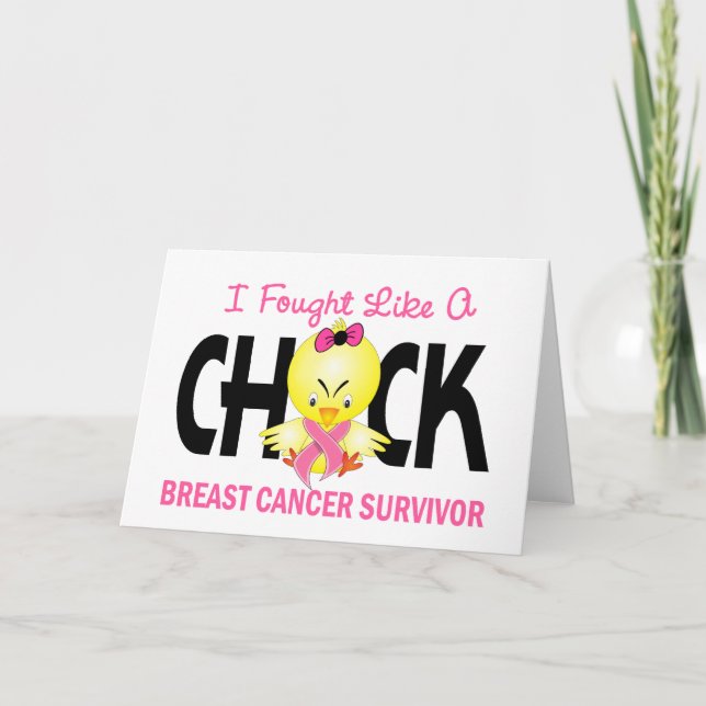 Tarjeta Luché Como Una Sobreviviente Del Cáncer De Mama De (Anverso)