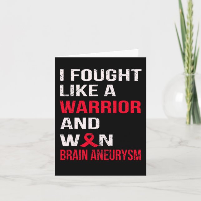 Tarjeta Luchó Como Un Guerrero Y Ganó Aneuralismo Cerebral (Anverso)