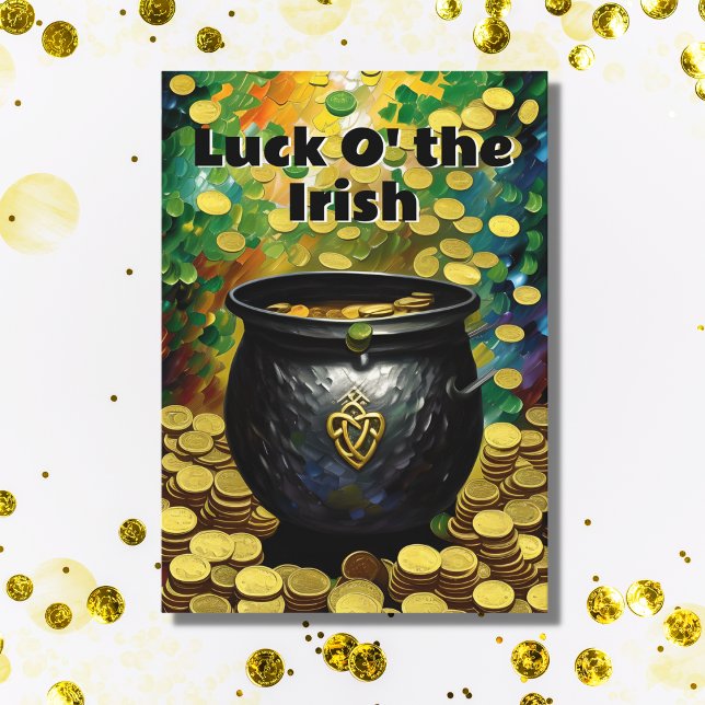 Tarjeta Luck O' the Irish St. Patrick's Day Pot of Gold (Subido por el creador)