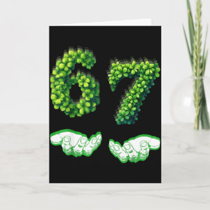 Tarjeta Lucky 67 trébol número divertido trébol verde St P