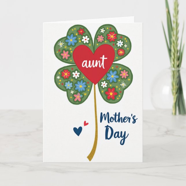 Tarjeta Lucky Aunt Mothers Day Card (Anverso)