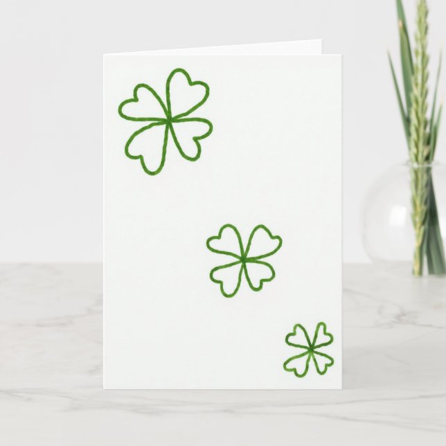Tarjeta Lucky Clover Simple Good Fortune Card (Anverso)