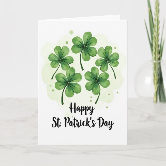 Tarjeta Lucky Clovers St Patricks Day Card (Anverso)