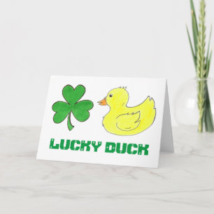 Tarjeta Lucky Duck Shamrock St. Patrick's Day