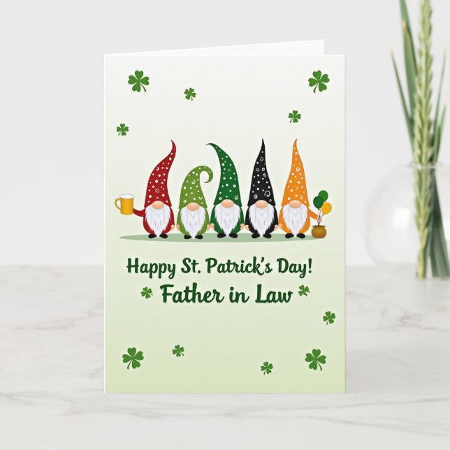 Tarjeta Lucky Gnomes For Father In Law Card (Anverso)