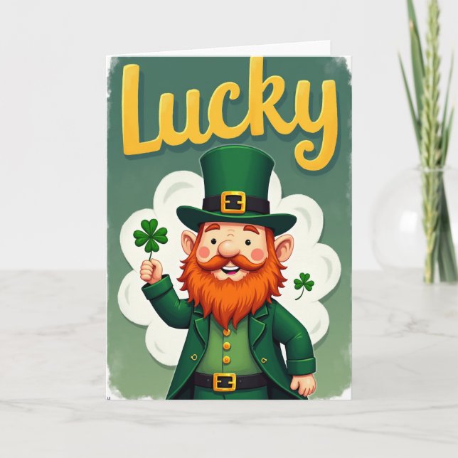 Tarjeta Lucky Gold Leprechaun Card (Anverso)