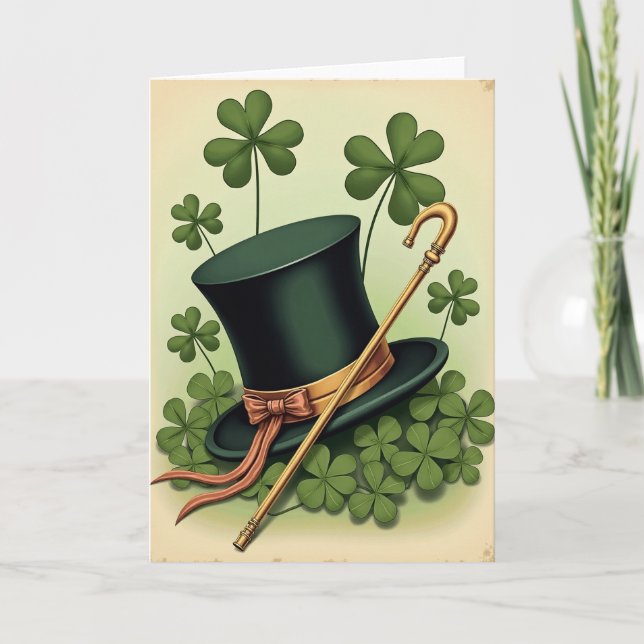 Tarjeta Lucky Hat St Patricks Day Card (Anverso)
