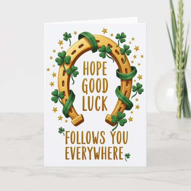 Tarjeta Lucky Horseshoe Good Fortune Card (Anverso)
