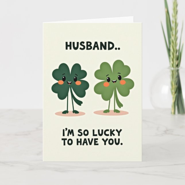 Tarjeta Lucky Husband Kraft Paper Look Card (Anverso)