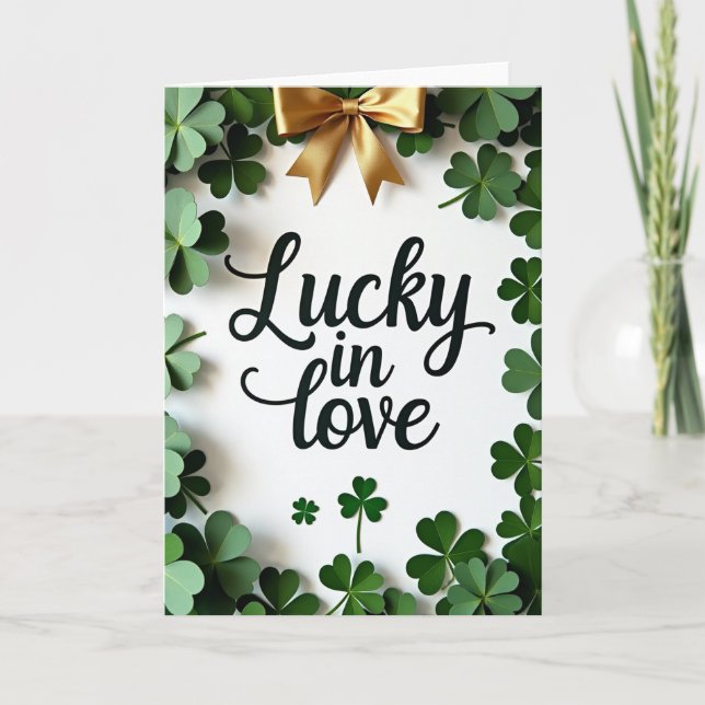 Tarjeta Lucky In Love Shamrock Card (Anverso)
