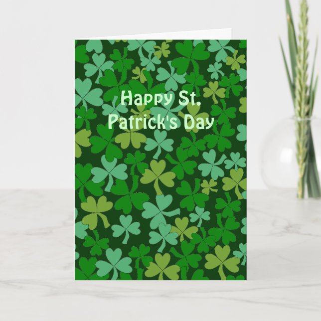 Tarjeta Lucky Irish Green Shamrock Personalizado (Anverso)
