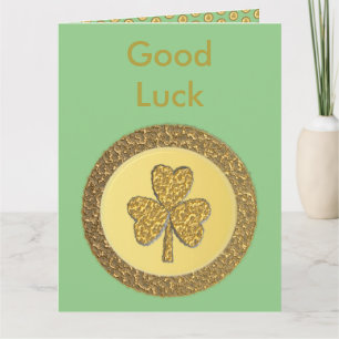 Tarjeta Lucky Irish Shamrock Gold Coin Personalizado