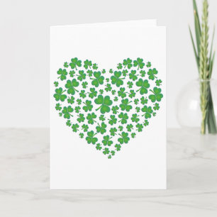 Tarjeta Lucky Irish Shamrock Heart