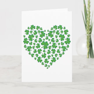 Tarjeta Lucky Irish Shamrock Heart