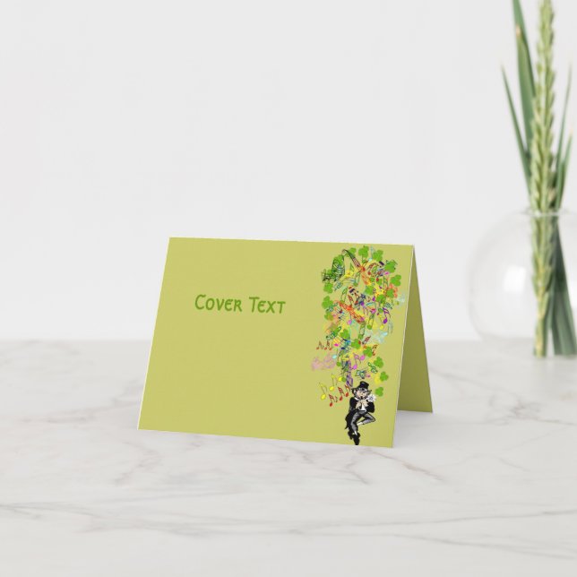 Tarjeta Lucky Leprechaun Con Shamrock (Anverso)