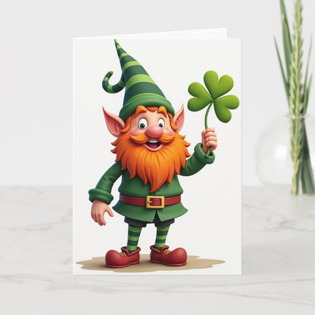 Tarjeta Lucky Leprechaun Glitter Texture Card (Anverso)